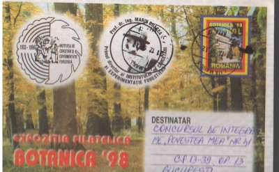 IP 10027 INTREG POSTAL - EXPOZITIA FILATELICA &amp;quot;BOTANICA &amp;#039;98&amp;quot;, 21.12.1998 foto