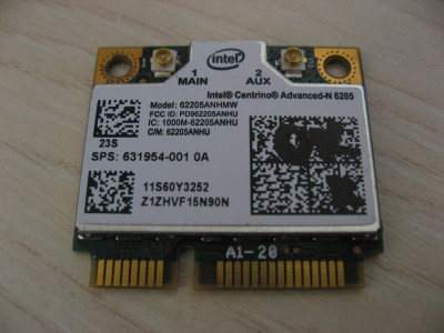 Placa wireless HP 631954-001, Lenovo 60Y3253, 62205ANHMW, Intel Advanced-N 6205 foto