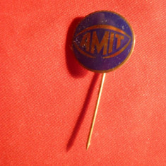 Insigna AMIT , metal si email , L= 1,7 cm