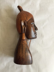 Statuie lemn de abanos bust african foto