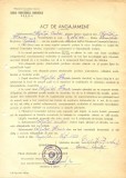 Z391 DOCUMENT VECHI-ACT ANGAJAMENT -SCOALA PROFESIONALA COMERCIALA, BRAILA 1953