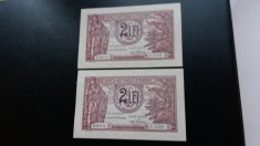 bancnote romanesti 2lei 1938 serii consecutive unc foto