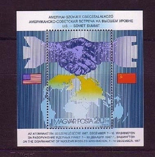 UNGARIA 1987 - PRIETENIA RUSO-AMERICANA. COLITA MNH, DS14