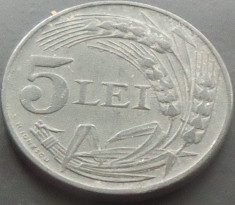 Moneda 5 Lei - ROMANIA, anul 1942 *cod 1891 --- ZINC EXCELENTA! foto