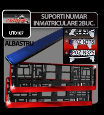 Suporti numere inmatriculare Albastru 2buc - CRD-UT0107 Auto Lux Edition foto