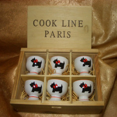 Set 6 cupe (ou), Cook Line Paris, portelan, colectie, cadou, vintage