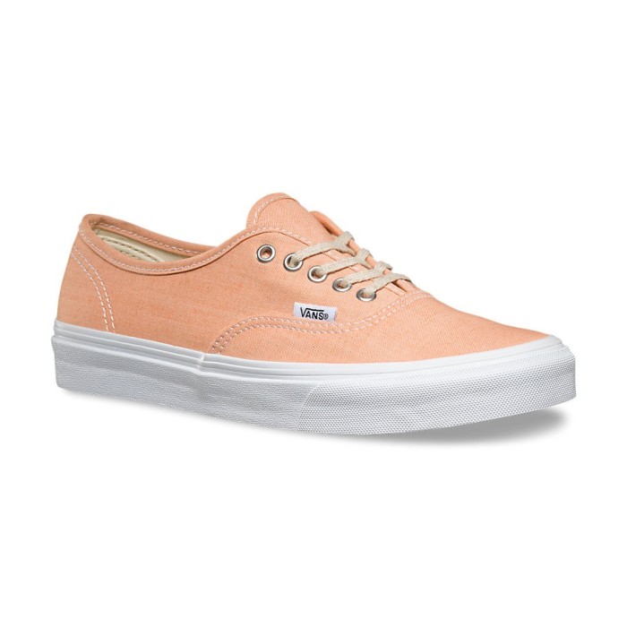Shoes Vans Authentic Slim Chambray coral/true white Shoes Vans Authentic Slim Chambray coral/true white