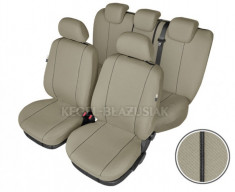 Set huse scaun model Herman-Hermes pentru Dacia Logan Mcv, culoare bej, set huse auto Fata si Spate foto