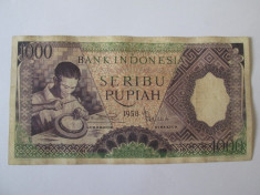 Rara! Indonezia/Indonesia 1000 Rupiah 1958 foto