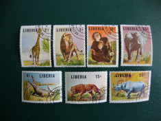 SERIE LIBERIA 1963 FAUNA OBLITERATA foto