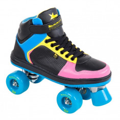 Patine cu rotile Rookie Hype Hi Top Black/Blue/Pink/Yellow foto