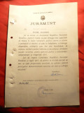 Juramant oficial fata de RSR al unui Ing.Proiectant , cu stampila 1957 ,Min.Ed.