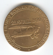 Companie de Navigatie Aeriana Franco - Romana - Medalie AVIATIE - romaneasca foto
