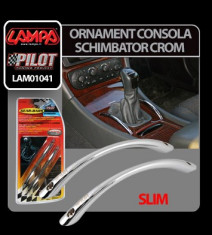 Ornamente consola schimbator crom Slim 2 buc - 145x27 mm - CRD-LAM01041 Auto Lux Edition foto