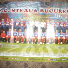 Poster - Steaua Bucuresti -2007-2008 , dim. = 67x48 cm ,color ,cu calendar