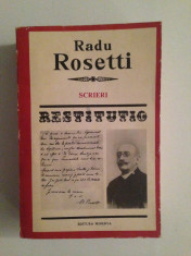 Radu Rosetti/Scrieri/Seria Restitutio/1980 foto