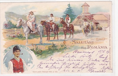 SALUTARI DIN ROMANIA,FURNISORI AI CURTII REGALE, LITHO 1899 ROMANIA. foto