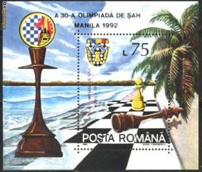 Romania 1992 - SAH, MANILA, colita DT nestampilata, D24