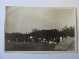 Fotografie carte postala 140 x 90 mm tabara de cercetasi anii 20, Alb-Negru, Romania 1900 - 1950, Natura