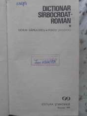 Dictionar Sirbocroat-roman - Dorin Gamulescu, Mirco Jivcovici ,410124 foto