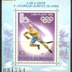 ROMANIA 1979 - J.O. DE IARNA LAKE PLACID 1980, colita nestampilata, D26