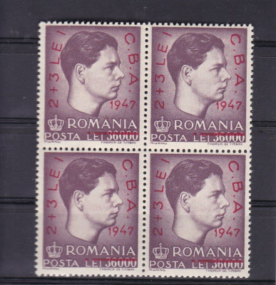 ROMANIA 1947 LP 220 CAMPIONATELE BALCANICE DE ATLETISM BLOC DE 4 TIMBRE MNH foto