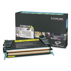 Toner Original pentru Lexmark Yellow, compatibil C736/X736/738, 10000pag &amp;quot;C736H1YG&amp;quot; foto