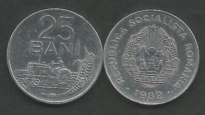 ROMANIA RSR 25 BANI 1982 [2] XF++ , livrare in cartonas foto