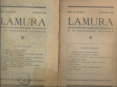 4 Reviste LAMURA - indrumari pedagogice si propaganda culturala, 1927,Bucuresti foto
