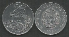 ROMANIA RSR 25 BANI 1982 [1] XF++ , livrare in cartonas foto