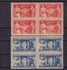 ROMANIA 1945 LP 179 FRONTUL PLUGARILOR BLOCURI DE 4 TIMBRE MNH, Nestampilat