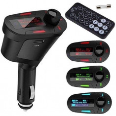 Modulator FM Premium AllWinner GTS 2200, USB, AUX, Card, MP3 Player - Verde/Rosu/Albastru foto