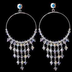 Cercei cu cristale swarovski Simple Round Gipsy Earrings 9,5 cm foto