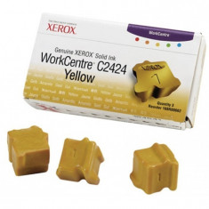 Cartus cerneala Original Xerox Yellow, compatibil WorkCentre C2424, 3 sticks, 3400pag &amp;quot;108R00662&amp;quot; foto