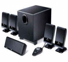 BOXE 5.1, RMS: 26W (3W*4 + 4W + 10W); black; telecomanda pe fir; iesire casti; raport semnal-zgomot: ?85dBA; reglaj bass pe subwoofer foto