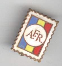 Insigna AFR - Asociatia Filatelistilor din Romania foto