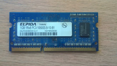 Memorie RAM 1GB DDR3-1333 MHz Elpida SODIMM laptop foto