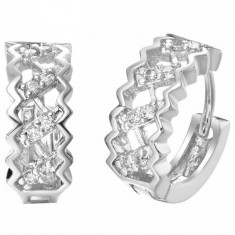 Cercei zig zag cubic zirconia foto