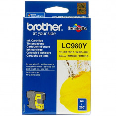 Cartus cerneala Original Brother Yellow LC980Y compatibil DCP-145C/165C/195C/365CN/375CW/ MFC-250C/290C/295CN, &amp;quot;LC980Y&amp;quot; foto