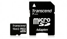 MicroSDHC 16GB (Class 4) + adaptor SD TRANSCEND &amp;quot;TS16GUSDHC4&amp;quot; foto