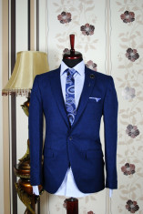 Sacou barbati , bluemarine , Slim Fit , Ucu Dima, Cod: Sacou B. P-333 bleumarin (Culoare: Bluemarin, Marime Sacou: 50) foto