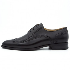 Pantofi barbatesti eleganti din piele naturala,Cod:964 Negru (Culoare: Negru, Marime Incaltaminte: 44) foto