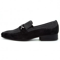 Loaferi din piele model exclusivist,Cod:112 N116 BLACK (Culoare: Negru, Marime Incaltaminte: 42) foto