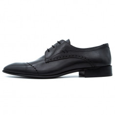 Pantofi barbatesti eleganti din piele naturala,Cod:3337 Black (Culoare: Negru, Marime Incaltaminte: 44) foto