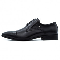 Pantofi barbatesti eleganti din piele naturala,Cod:XHLY071-E2 BLACK (Culoare: Negru, Marime Incaltaminte: 42) foto