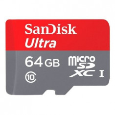 Card de memorie Sandisk Micro SD Ultra 64GB Clasa10, 80mb/s foto