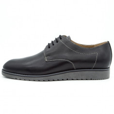 Pantofi casual barbati din piele naturala,Cod:373 Negru (Culoare: Negru, Marime Incaltaminte: 44) foto