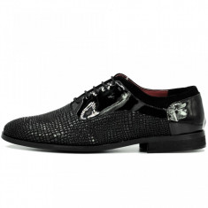 Pantofi negrii elegan?i de seara pentru barbati,Cod:456N122 BLACK (Culoare: Negru, Marime Incaltaminte: 43) foto