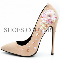 Pantofi dama stiletto,Cod:HR81246-F2 Blush (Culoare: Roz, Inaltime toc (cm): 12, Marime Incaltaminte: 38) foto