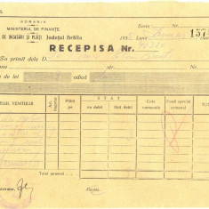 Z407 DOCUMENT VECHI-RECEPISA SCOALA COMERCIALA ELEMENTARA DE BAIETI, BRAILA 1935